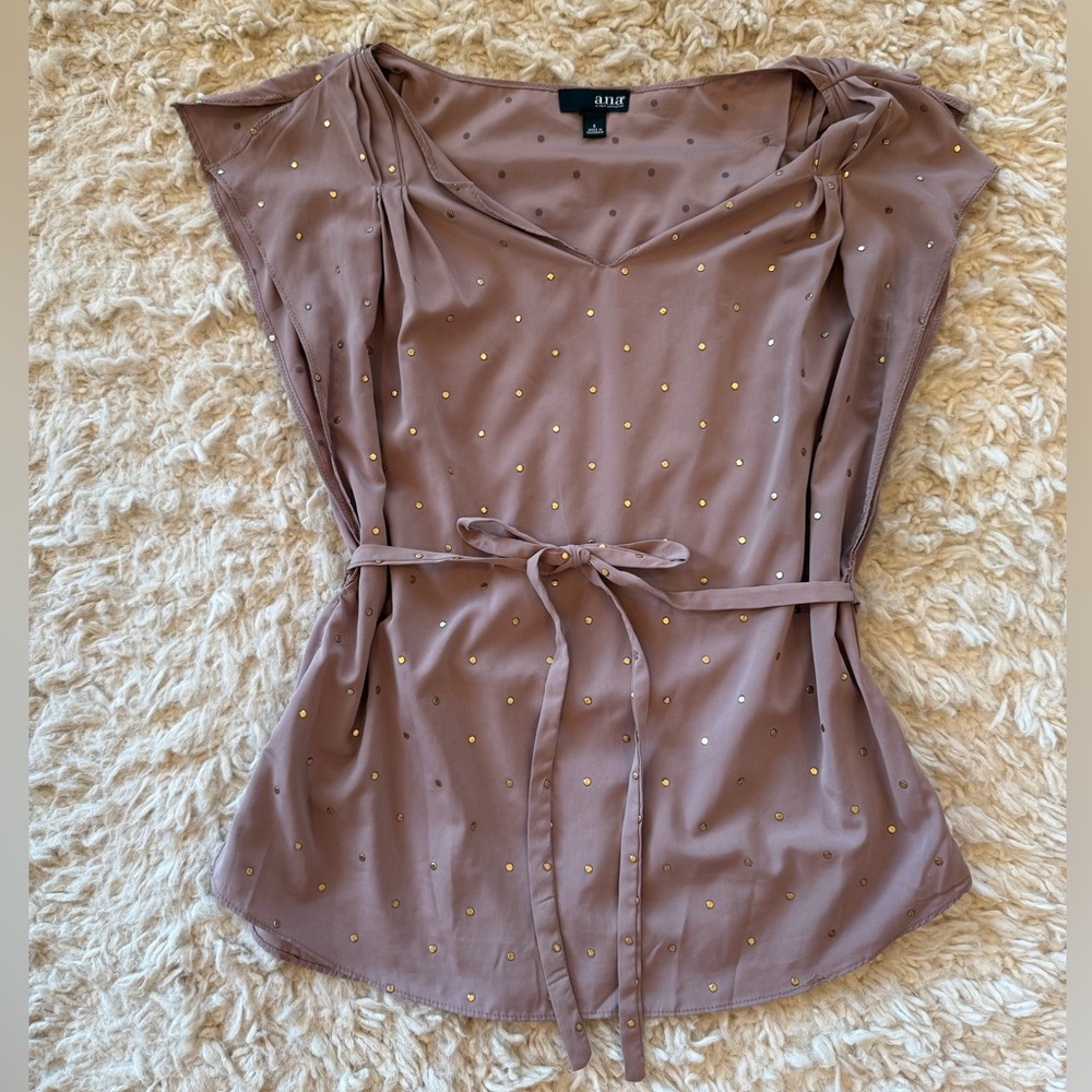a.n.a brand Brown Top with Gold Accents Women’s size small